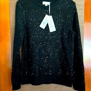 The white company, black sequin sweater size Small Organic